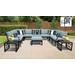 kathy ireland Homes & Gardens Madison Ave. 12 Piece Outdoor Aluminum Patio Furniture Set 12g in Tranquil - TK Classics Madison-12G-Spa