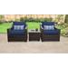 kathy ireland Homes & Gardens River Brook 3 Piece Outdoor Wicker Patio Furniture Set 03a in Midnight - TK Classics River-03A-Navy