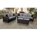 kathy ireland Homes & Gardens River Brook 6 Piece Outdoor Wicker Patio Furniture Set 06m in Slate - TK Classics River-06M-Grey