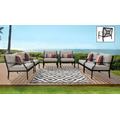 kathy ireland Homes & Gardens Madison Ave. 6 Piece Outdoor Aluminum Patio Furniture Set 06w in Almond - TK Classics Madison-06W-Beige