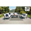 kathy ireland Homes & Gardens Madison Ave. 10 Piece Outdoor Aluminum Patio Furniture Set 10a in Snow - TK Classics Madison-10A-Snow