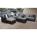 kathy ireland Homes & Gardens River Brook 10 Piece Outdoor Wicker Patio Furniture Set 10b in Slate - TK Classics River-10B-Grey