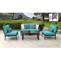 kathy ireland Homes & Gardens Madison Ave. 5 Piece Outdoor Aluminum Patio Furniture Set 05d in Aqua - TK Classics Madison-05D-Aruba