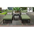 kathy ireland Homes & Gardens Madison Ave. 5 Piece Outdoor Aluminum Patio Furniture Set 05b in Forest - TK Classics Madison-05B-Cilantro