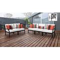 kathy ireland Homes & Gardens Madison Ave. 5 Piece Outdoor Aluminum Patio Furniture Set 05a in Snow - TK Classics Madison-05A