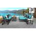 kathy ireland Homes & Gardens Madison Ave. 10 Piece Outdoor Aluminum Patio Furniture Set 10c in Aqua - TK Classics Madison-10C-Aruba