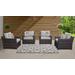 kathy ireland Homes & Gardens River Brook 4 Piece Outdoor Wicker Patio Furniture Set 04g in Truffle - TK Classics River-04G