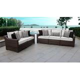 kathy ireland Homes & Gardens River Brook 5 Piece Outdoor Wicker Patio Furniture Set 05a in Snow - TK Classics River-05A-Snow