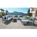kathy ireland Homes & Gardens Madison Ave. 13 Piece Outdoor Aluminum Patio Furniture Set 13a in Tranquil - TK Classics Madison-13A-Spa