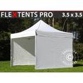 Tente pliante Chapiteau pliable Tonnelle pliante Barnum pliant FleXtents pro 3,5x3,5m Blanc, avec 4