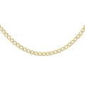 CARISSIMA Gold Unisex 9 ct Yellow Gold 4 mm Hollow Flat Curb Chain Necklace of Length 46 cm/18 Inch