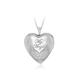 Tuscany Silver Women's Sterling Silver Rhodium Plated 19.5 mm Heart My Angel Locket Pendant on Adjustable Curb Chain Necklace of Length 46 cm/18 Inch