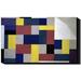 Global Gallery Composition by Theo van Doesburg - Print on Canvas in Black/Blue/Yellow | 13 H x 22 W x 1.5 D in | Wayfair GCS-277407-22-143