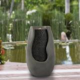 Pure Garden Polystone Modern Pot Outdoor Fountain | 23.75 H x 14 W x 14 D in | Wayfair M150357