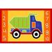 White 60 x 36 W in Rug - Zoomie Kids Sturdevant Kids Dump Truck Yellow Area Rug Polypropylene | 60 H x 36 W in | Wayfair