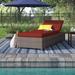 Sol 72 Outdoor™ Rochford Wheeled Outdoor Wicker Reclining Chaise Lounge w/ Cushion Wicker/Rattan in Brown/Gray | 16 H x 31 W x 77 D in | Wayfair