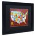 Latitude Run® 'License Plate Map USA' by Design Turnpike Framed Graphic Art on Canvas Canvas, Wood in Red | 13 H x 16 W x 0.75 D in | Wayfair