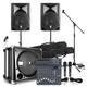 Studiomaster PA System Packages - VX800BT Active Speakers Set, Club XS 10 Channel Mixer & Microphones