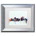 Trademark Fine Art 'Anchorage Alaska Skyline Blue' by Michael Tompsett Framed Graphic Art on Canvas Canvas | 11 H x 14 W x 0.5 D in | Wayfair