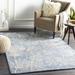Blue/White 96 x 0.47 in Area Rug - Charlton Home® Palm Floral Handmade Tufted Ice Blue/Beige Area Rug Viscose/Wool | 96 W x 0.47 D in | Wayfair