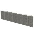 vidaXL Gabion Wall Galvanised Steel 450x30x100cm Stone Basket Raised Bed Cage