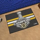 FANMATS Boston Bruins 2019 Stanley Cup Champions Starter 30 in. x 19 in. Non-Slip Indoor Only Door Mat in Black/Brown | 19 W x 30 D in | Wayfair