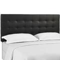 Paisley Tufted Full / Queen Upholstered Faux Leather Headboard in Black - East End Imports MOD-5854-BLK