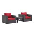 Convene 3 Piece Set Outdoor Patio with Fire Pit - East End Imports EEI-3727-EXP-RED-SET