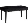 Beliani - Banc 2 Places fabriqué en Velours Noir au Style Glamour avec Clous Argenté pour tout