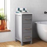 Wade Logan® Arroyos 11.6" W x 33.5" H x 17.7" D Free-Standing Bathroom Cabinet Solid Wood in Gray | 33.5 H x 11.6 W x 17.7 D in | Wayfair