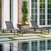 Latitude Run® Cerqueira 76" Long Chaise Lounge Set w/ Cushions & Table Metal in Gray | 20 H x 26.5 W x 76 D in | Outdoor Furniture | Wayfair