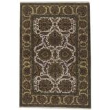 Brown 73 W in Rug - Bokara Rug Co, Inc. Trinity Hand-Knotted High-Quality Ivory & Gold Area Rug Wool | Wayfair TRCO1926-IVGL6090