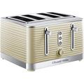 Russell Hobbs Inspire 4 Slice Toaster (Extra wide slots, High lift feature, 6 Browning levels, Frozen/Cancel/Reheat function with Blue LED illumination, 1800W, Cream textured high gloss) 24384