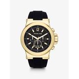 Michael Kors Oversized Dylan Gold-Tone and Silicone Watch Black One Size