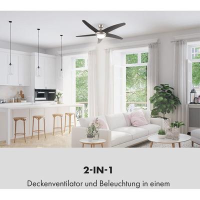 Klarstein - Bolero 2-in-1-Deckenventilator 134cm Leuchte 55W Luftdurchsatz 10.212 m³/h max.