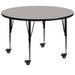 Flash Furniture Goddard Mobile Round Laminate Activity Table w/ Height Adjustable Short Legs Laminate/Metal in Brown | 25.5 H in | Wayfair