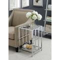 Mission Glass End Table in Clear Glass/Chrome - Convenience Concepts 166345GLCRO
