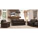 Canora Grey Sopheak 3 Piece Leather Living Room Set Genuine Leather in White/Brown | 36 H x 90 W x 39 D in | Wayfair Living Room Sets