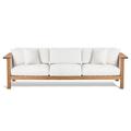 OASIQ Maro 4 Piece Teak Deep Seating Group w/ Sunbrella Cushions Wood/Natural Hardwoods/Teak in Brown/White | 24.75 H x 99.5 W x 37.5 D in | Outdoor Furniture | Wayfair