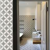 Moroccan Mosaic Amlo 8" x 8" Cement Patterned Wall & Floor Tile Cement in Gray/White | 8 H x 8 W x 0.38 D in | Wayfair CTP07-10