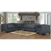 Foundry Select Telfair 3 Piece Living Room Set Leather Match in Gray | 30 H x 84 W x 36 D in | Wayfair Living Room Sets