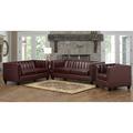 Foundry Select Telfair 3 Piece Living Room Set Leather Match in Red | 30 H x 84 W x 36 D in | Wayfair Living Room Sets