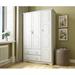Winston Porter Primm Grand 100% Solid Wood 3-door Wardrobe Armoire w/ Lock Wood in White | 72 H x 45.8 W x 20.75 D in | Wayfair