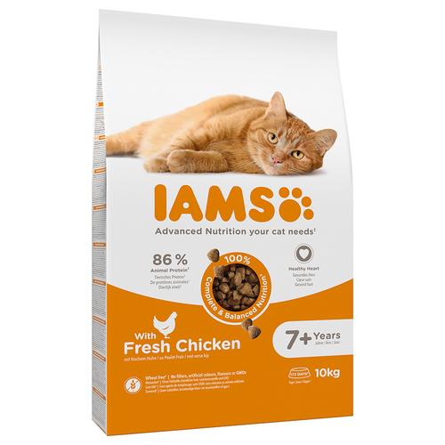 10 kg IAMS Advanced Nutrition Senior Cat mit Huhn Trockenfutter Katze