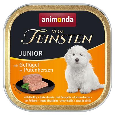 48 x 150 g Sparpaket animonda vom Feinsten Junior: Geflügel & Putenherzen Hundenassfutter