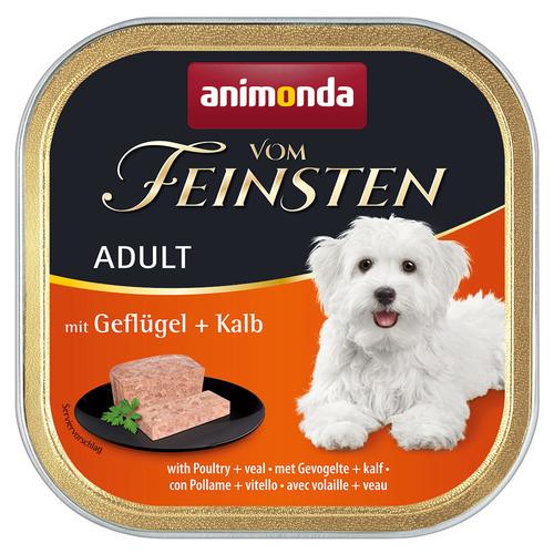 48 x 150 g Sparpaket animonda vom Feinsten Adult getreidefrei: Geflügel & Kalb Hundenassfutter