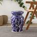 Charlton Home® Williar Cherry Blossom Ceramic Garden Stool Ceramic in Blue | 17.75 H x 12 W x 12 D in | Wayfair BAEADABAB63E43B9BE3670E3A954DD62