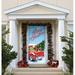 The Holiday Aisle® Red Truck Christmas - Garage Banner Door Mural Plastic in Blue/Red | 60 H x 38 W x 1 D in | Wayfair