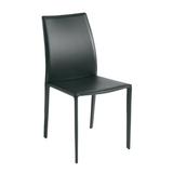 Hokku Designs Braylei Dining Chair Faux Leather/Upholstered in Black | 35 H x 23 W x 18 D in | Wayfair 5E33BADA6DAA434AA51E62BB5DA0E7BA