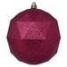 Vickerman 567708 - 6" Berry Red Glitter Geometric Ball Christmas Tree Ornament (4 pack) (M177421DG)